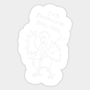 Heavy Metal Band Guitarist Chicken Guitar Playing Chick Gift Sticker